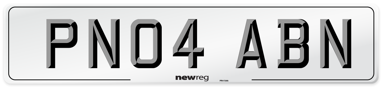 PN04 ABN Number Plate from New Reg
